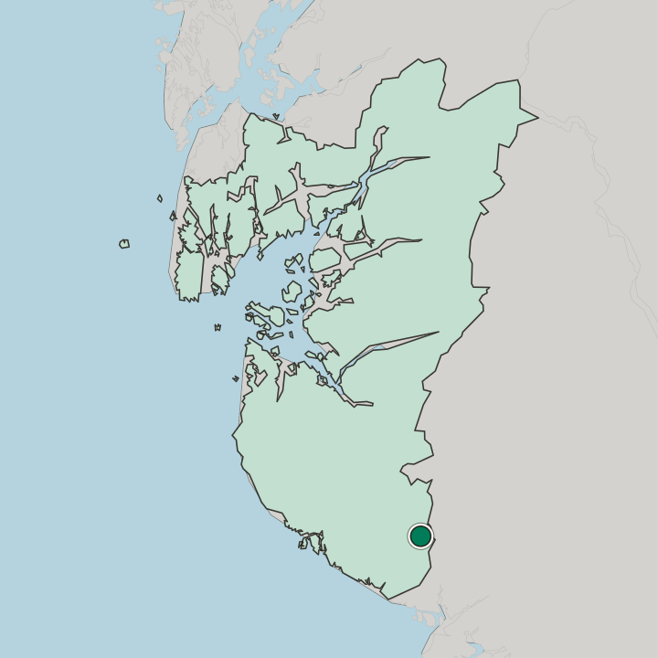 Map showing Moi — In Rogaland Fylke