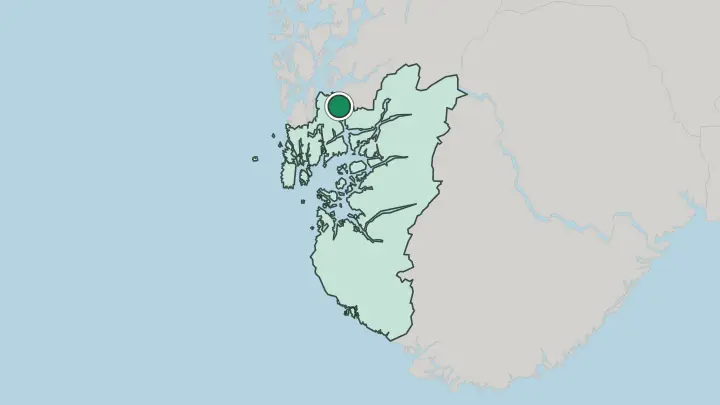 Map of Ølen in Norway