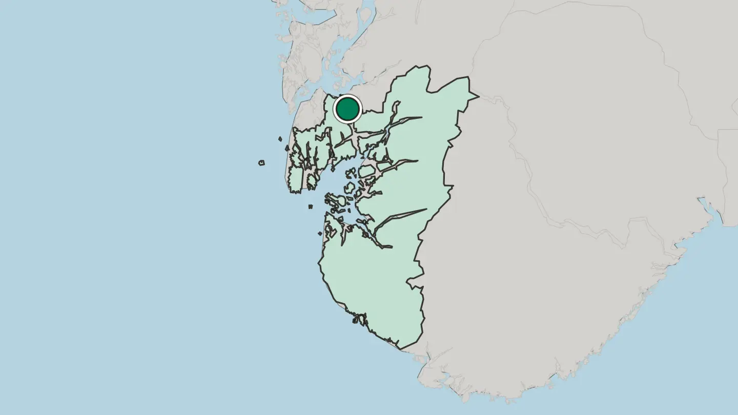 Map of Ølen in Norway