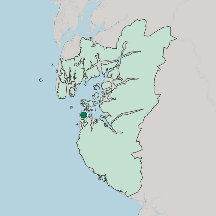 Map showing Randaberg — In Rogaland Fylke