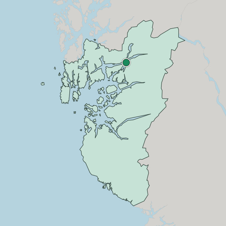 Map showing Sand — In Rogaland