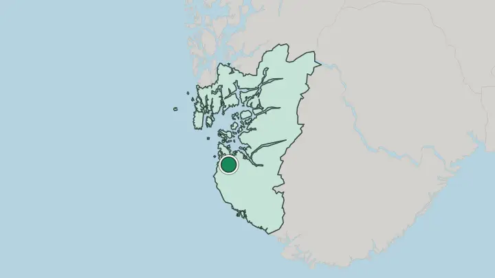 Map of Sandnes in Norway