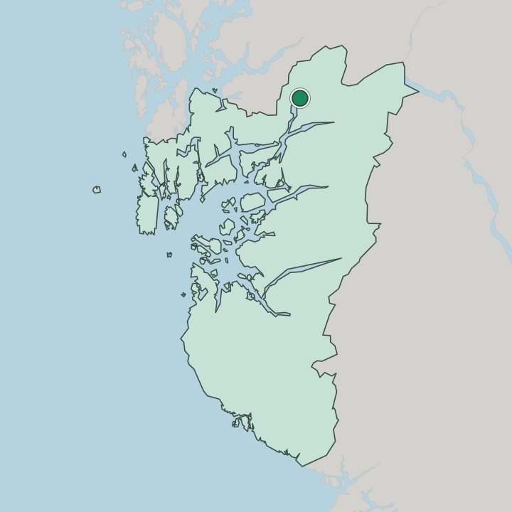 Map showing Sauda — In Rogaland