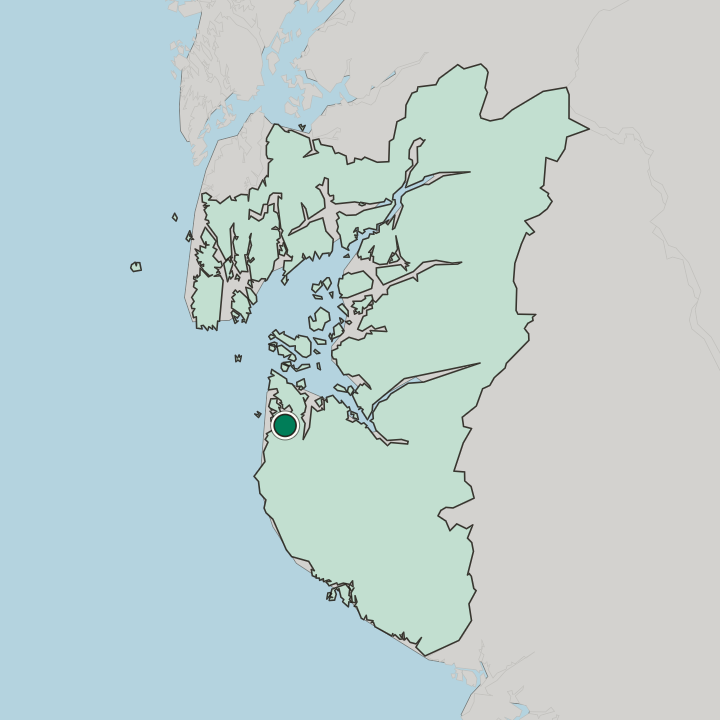 Map showing Sola — In Rogaland Fylke