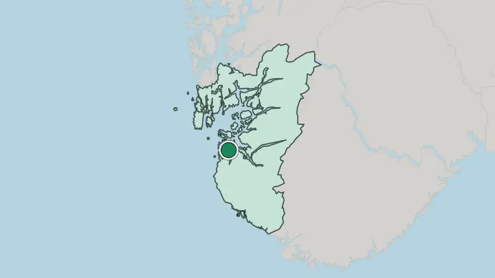 Map of Stavanger in Norway