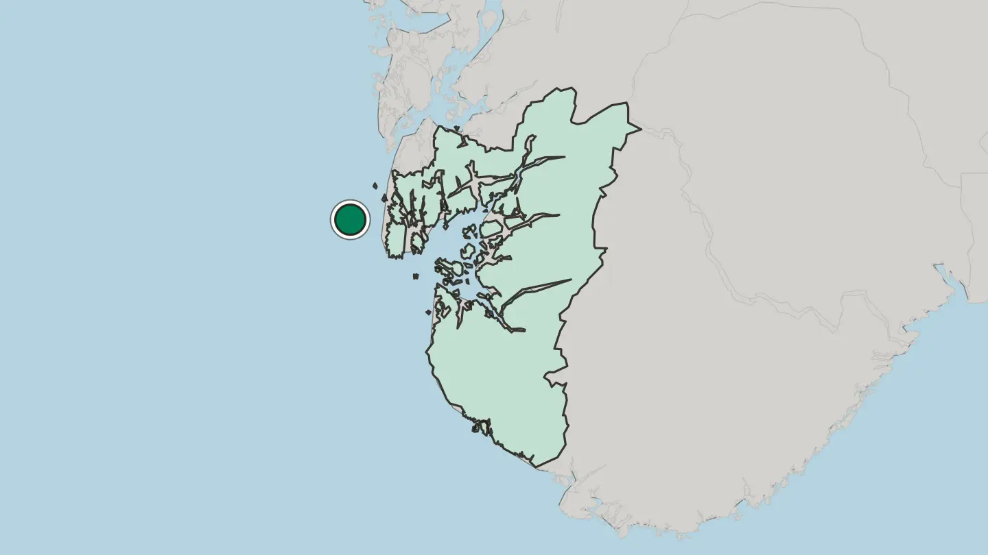 Map of Utsira in Norway