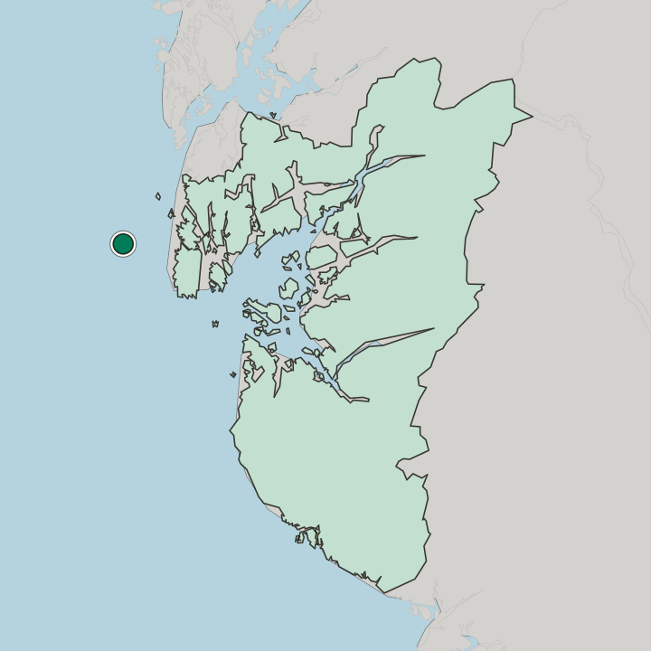 Map showing Utsira — In Rogaland Fylke