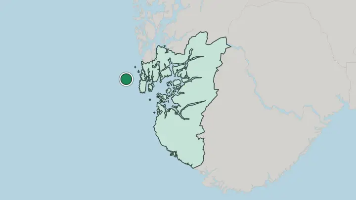 Map of Utsira in Norway