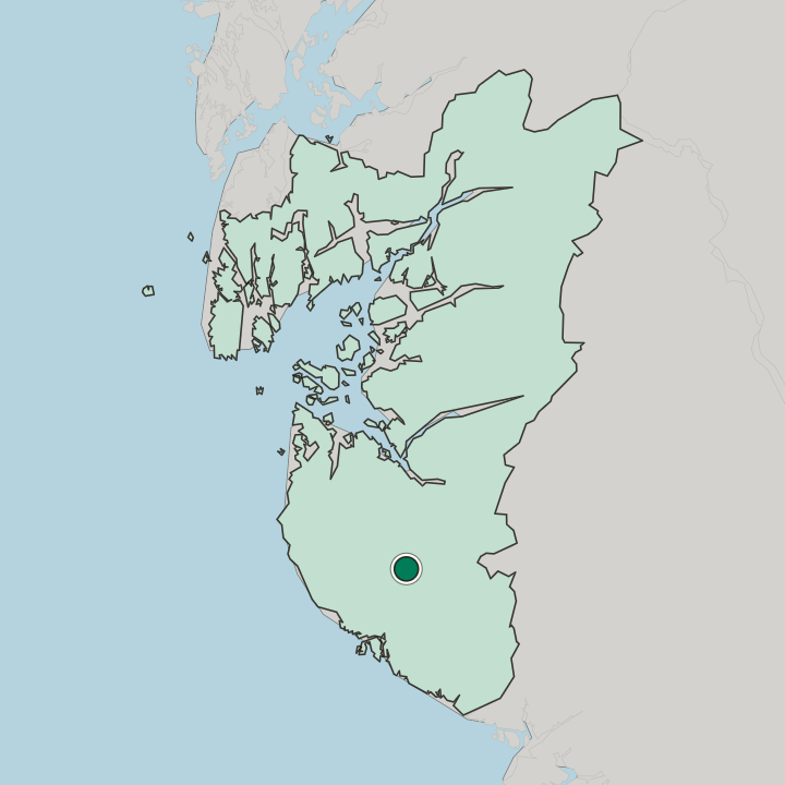 Map showing Vikeså — In Rogaland Fylke