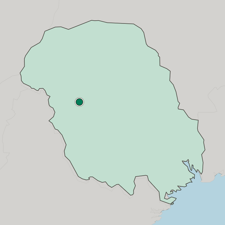 Map showing Åmot — In Telemark fylke