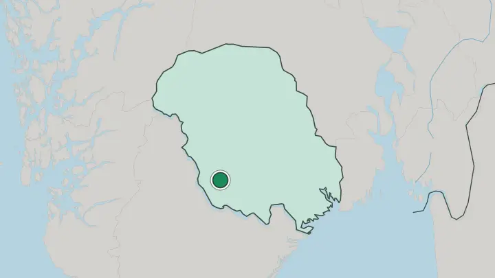 Map of Fyresdal in Norway