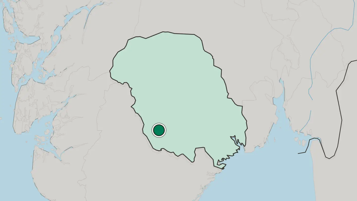 Map of Fyresdal in Norway