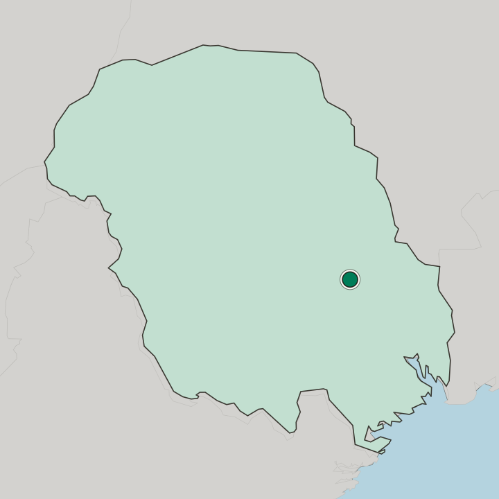 Map showing Gvarv — In Telemark fylke