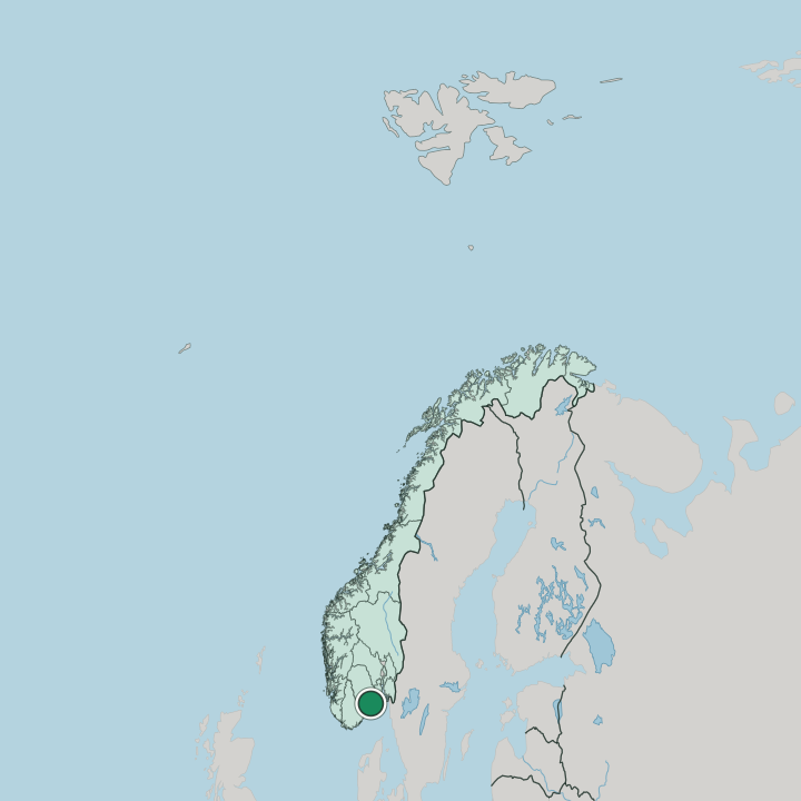 Map showing Kragerø — In Norway