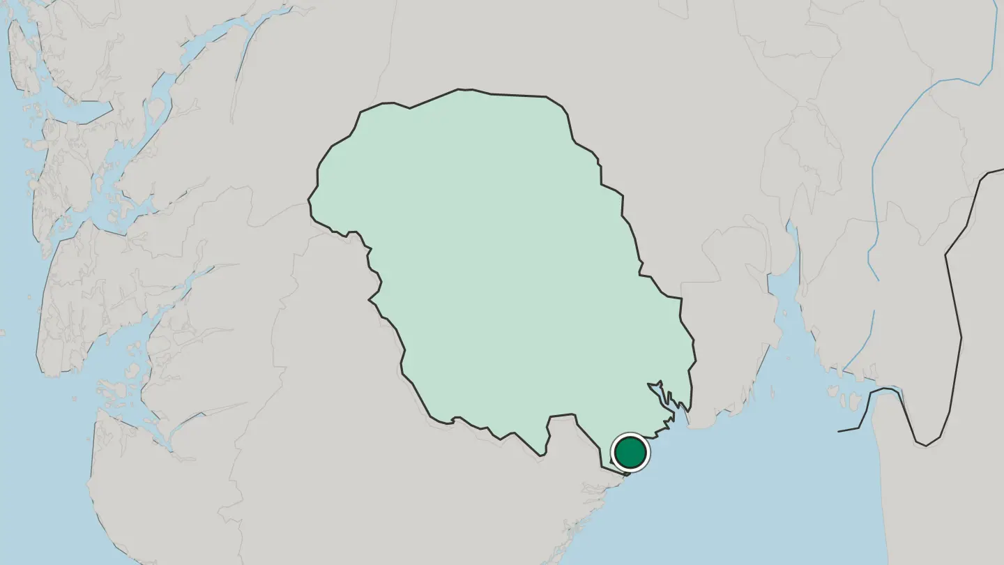 Map of Kragerø in Norway