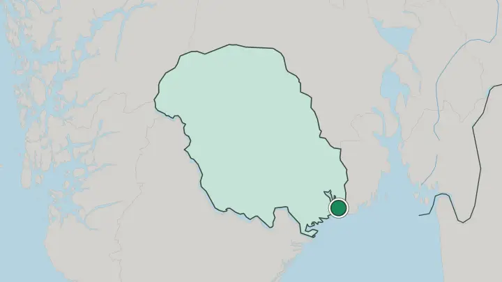 Map of Langesund in Norway