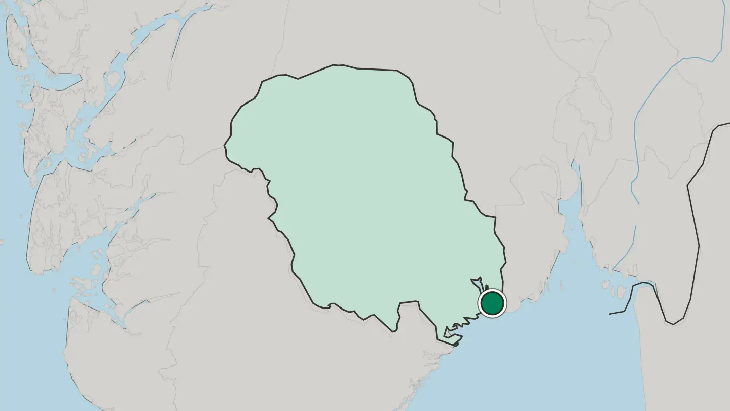 Map of Langesund in Norway
