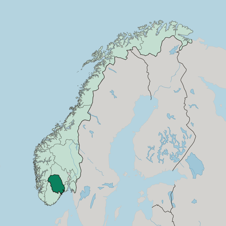 Map showing Telemark fylke — In Norway