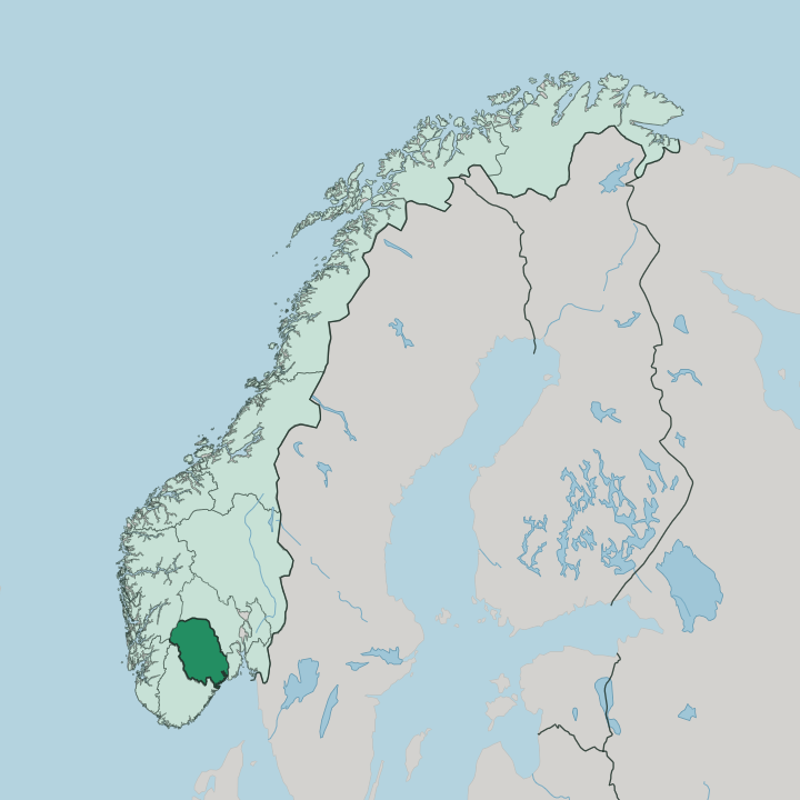 Map showing Telemark — In Norway