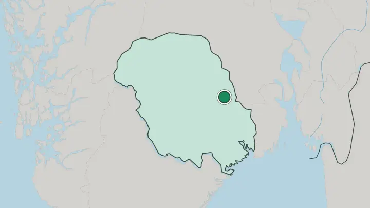 Map of Notodden in Norway