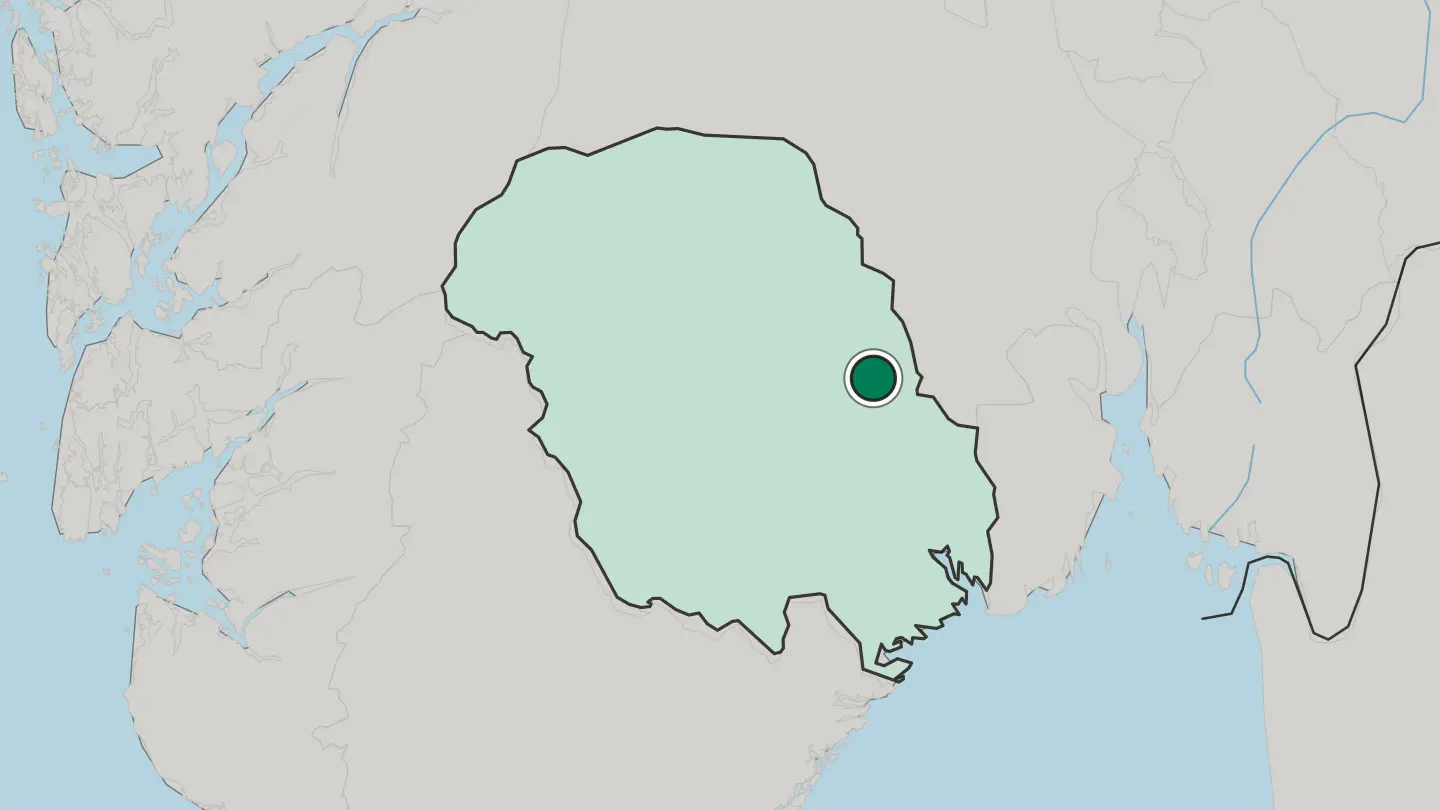Map of Notodden in Norway