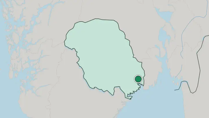 Map of Porsgrunn in Norway