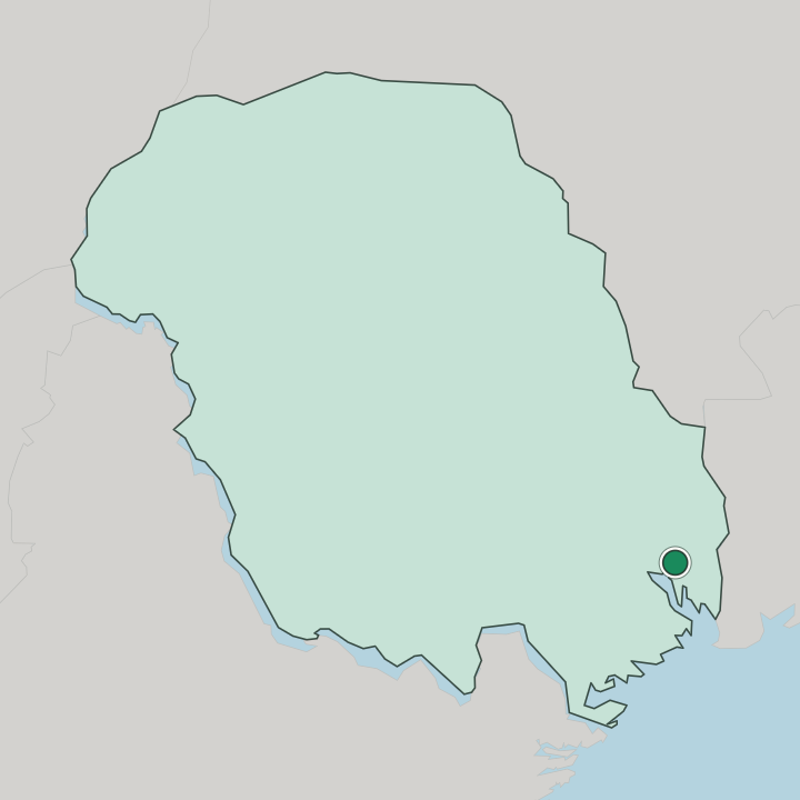 Map showing Porsgrunn — In Telemark