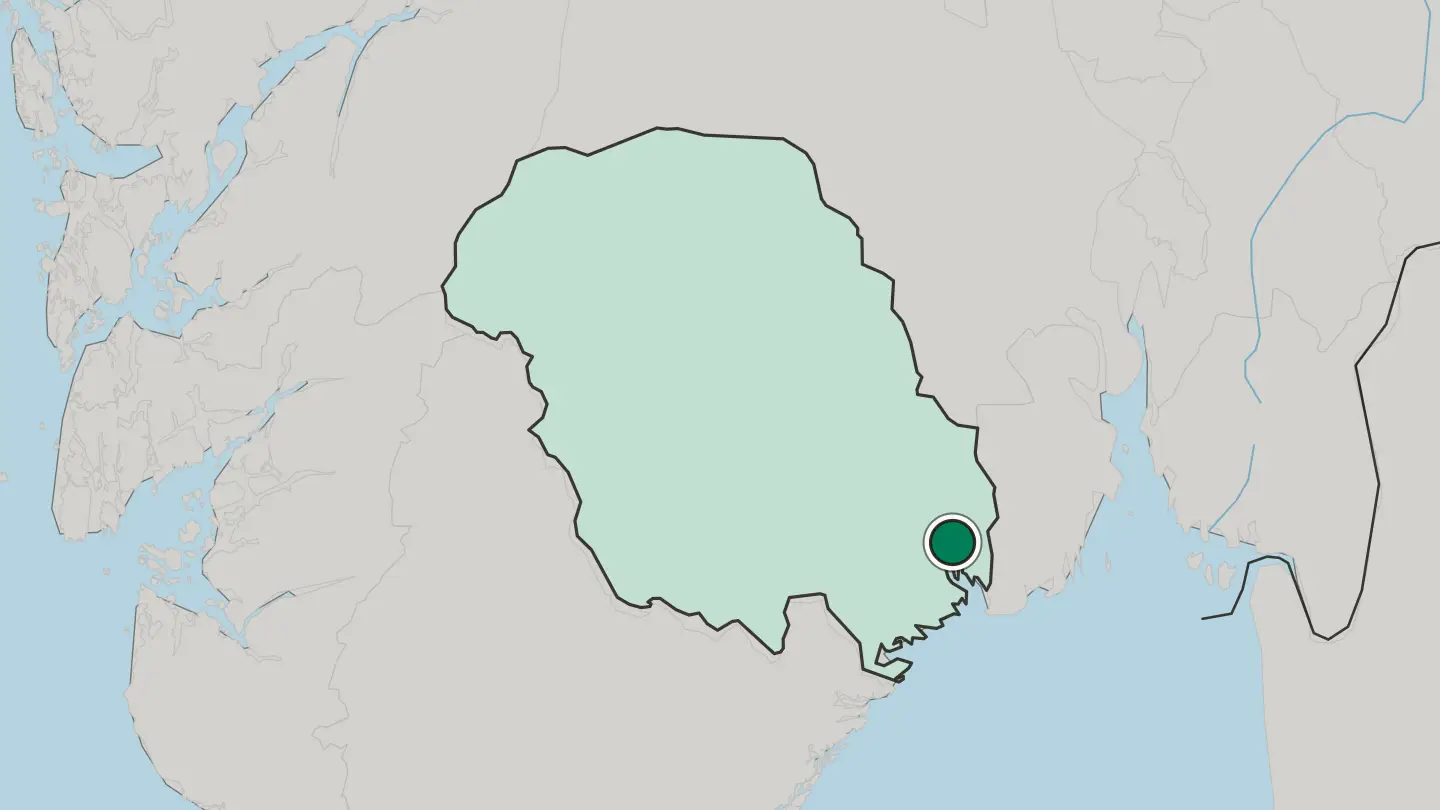 Map of Porsgrunn in Norway