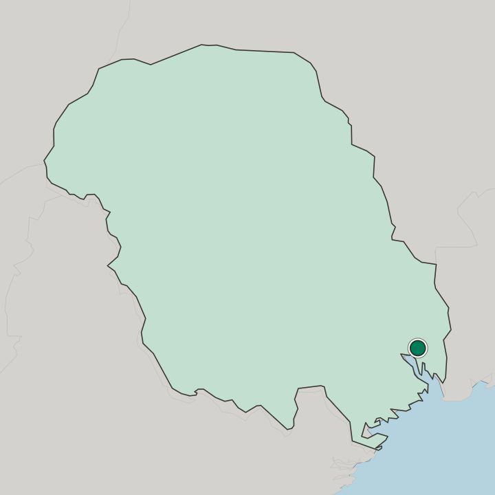 Map showing Porsgrunn — In Telemark fylke