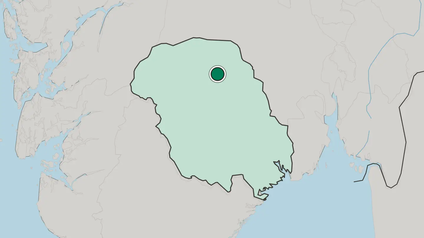 Map of Rjukan in Norway