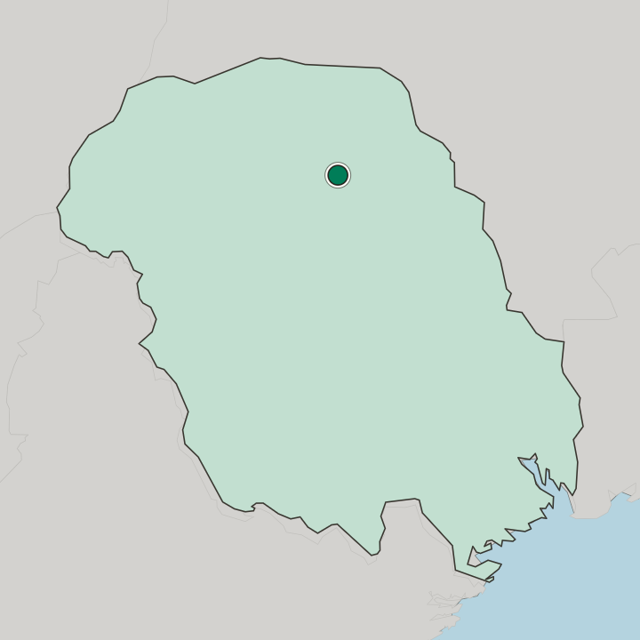 Map showing Rjukan — In Telemark fylke