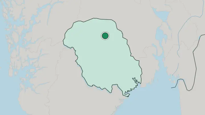 Map of Rjukan in Norway