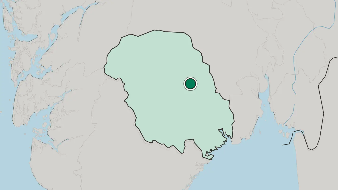 Map of Sauland in Norway