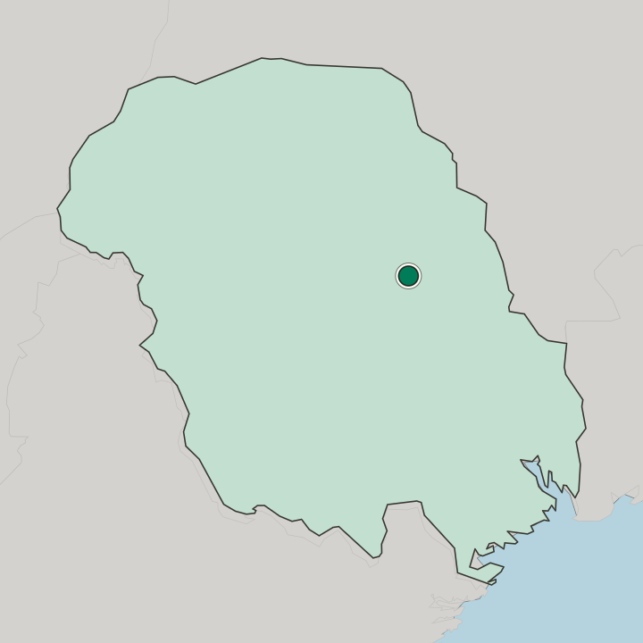 Map showing Sauland — In Telemark fylke