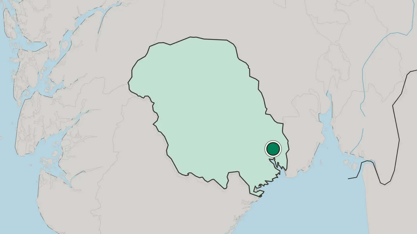 Map of Skien in Norway