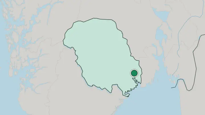 Map of Skien in Norway
