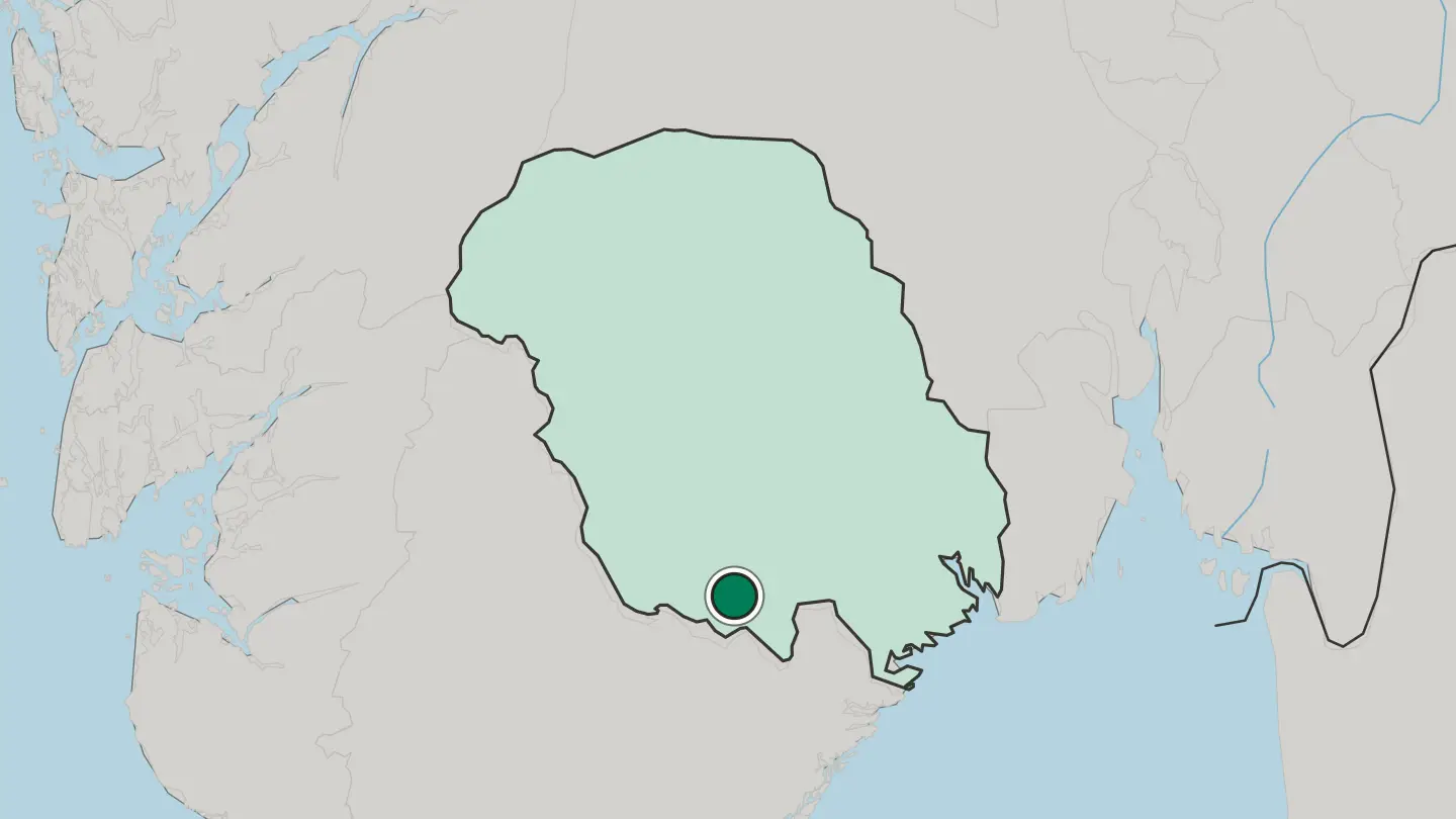 Map of Treungen in Norway