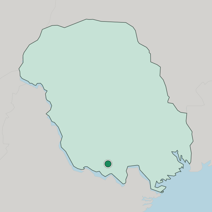 Map showing Treungen — In Telemark