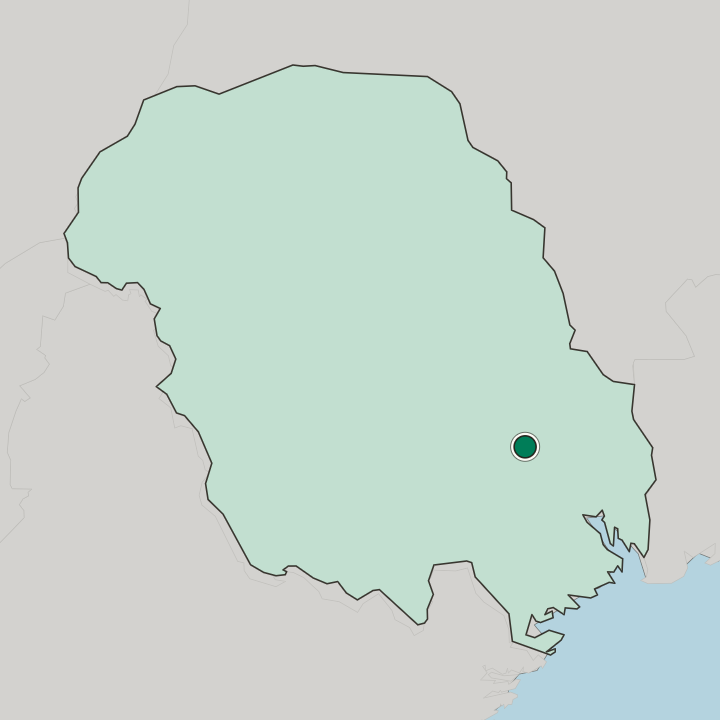 Map showing Ulefoss — In Telemark fylke