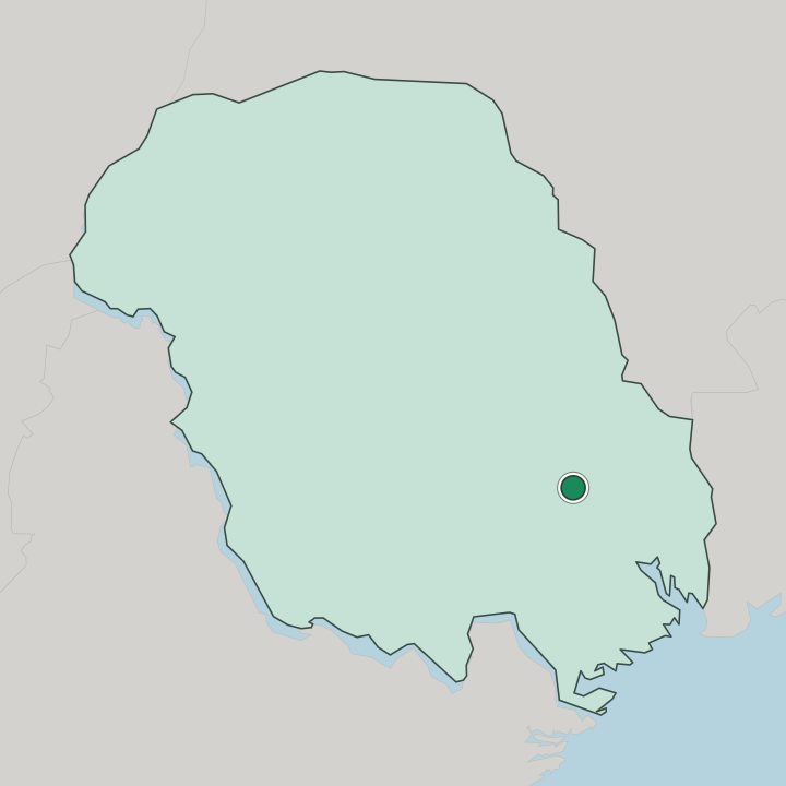 Map showing Ulefoss — In Telemark