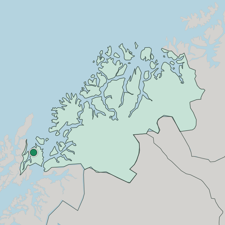 Map showing Borkenes — In Troms