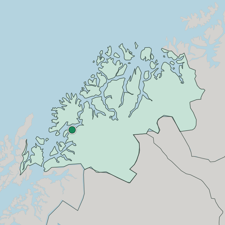 Map showing Brøstadbotn — In Troms