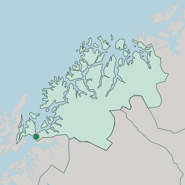 Map showing Evenskjer — In Troms