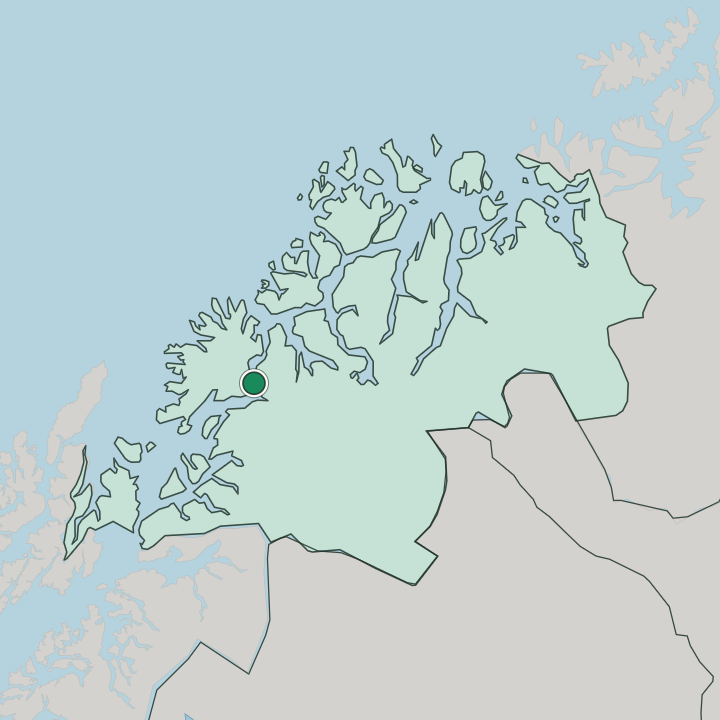 Map showing Finnsnes — In Troms
