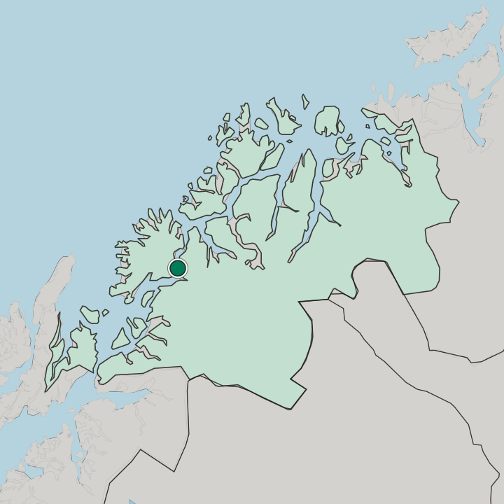 Map showing Finnsnes — In Troms
