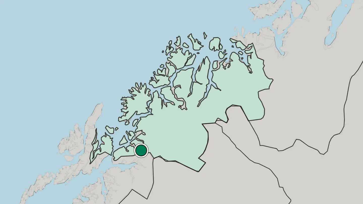 Map of Gratangen in Norway