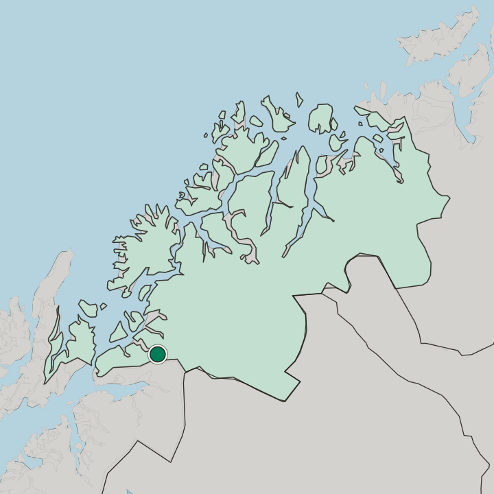 Map showing Gratangen — In Troms
