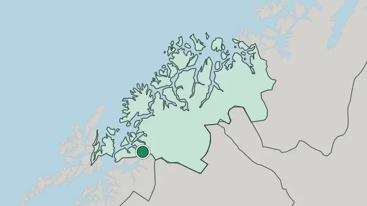 Map of Gratangen in Norway