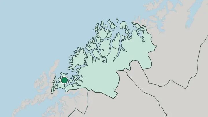Map of Harstad in Norway