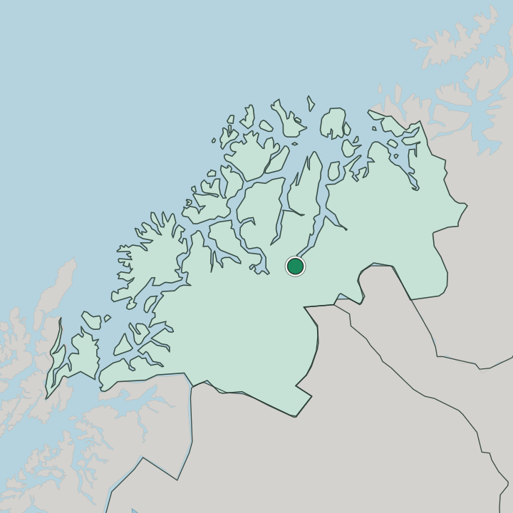 Map showing Hatteng — In Troms